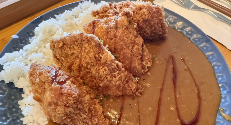 Katsu Gin Milpitas tonkatsu curry plate with rice and crispy pork cutlet