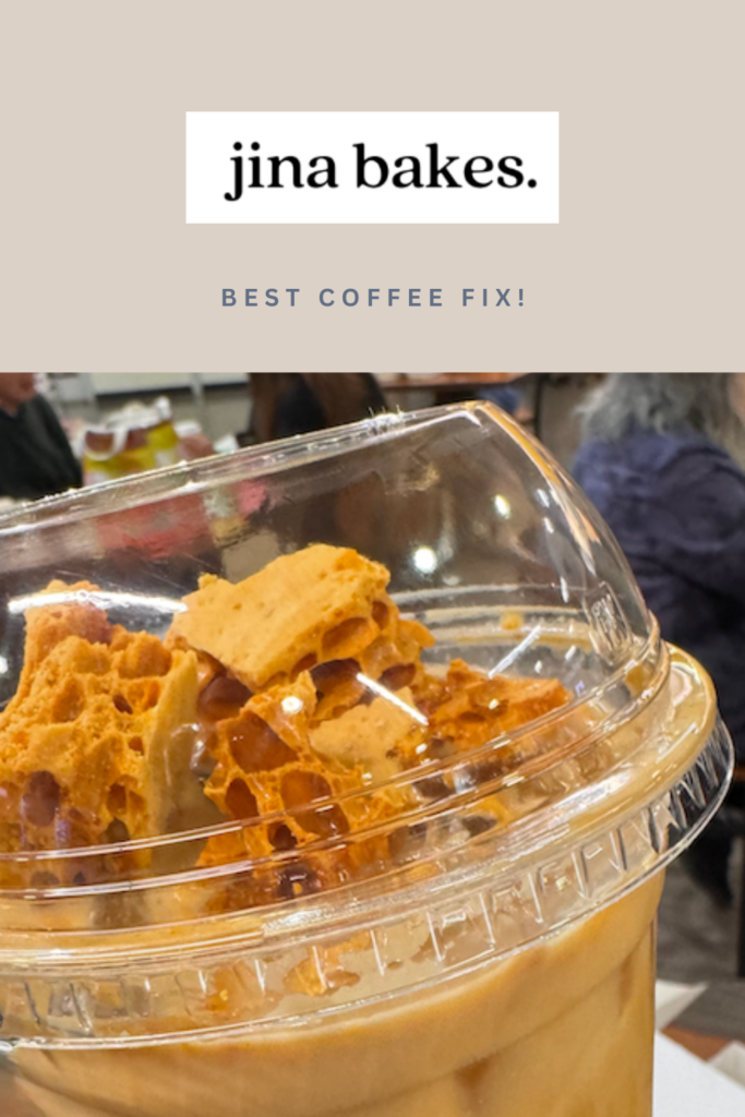 Honeycomb Toffee Latte at Jina Bakes - San Francisco Japantown